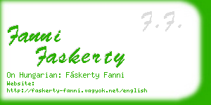 fanni faskerty business card