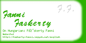 fanni faskerty business card